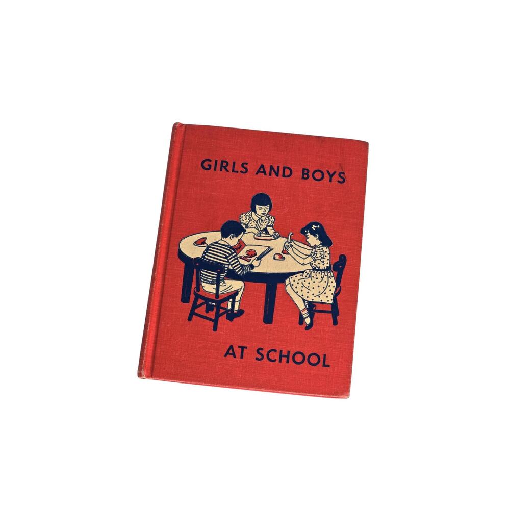 Vintage 1956 Child Reader Girls and Boys at School Hardcover